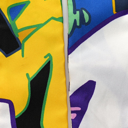 Hermes Silk Graff Graffiti Twilly Black Jaune Vert 5 of 5
