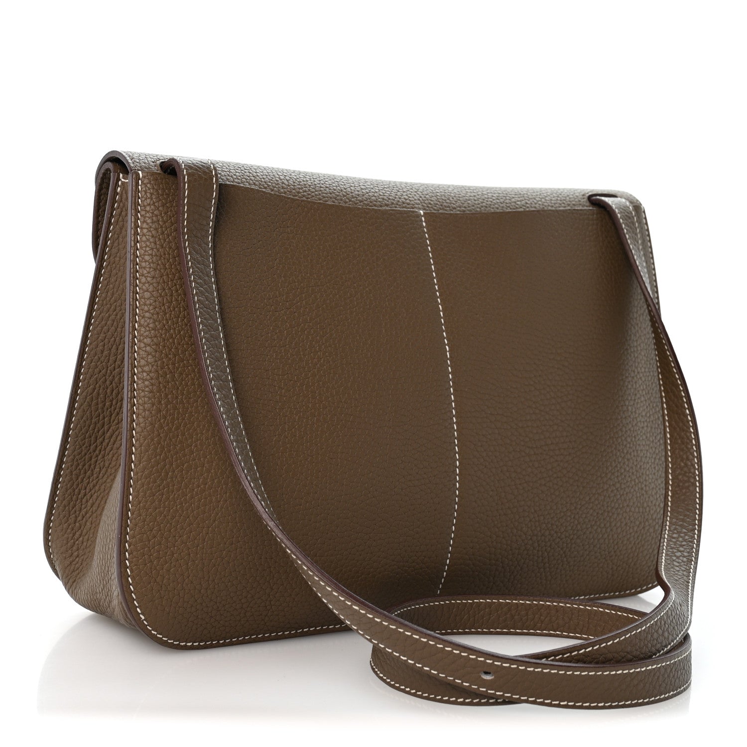 Hermes Taurillon Clemence Halzan 31 GM Etoupe 2 of 12
