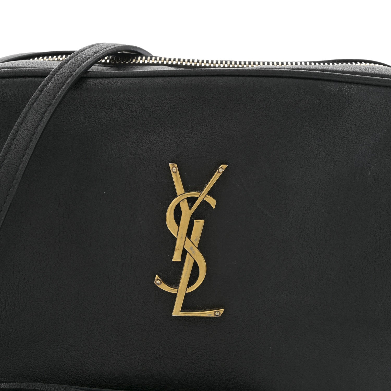 Saint Laurent Grained Lambskin Monogram Lou Camera Bag Black 8 of 12