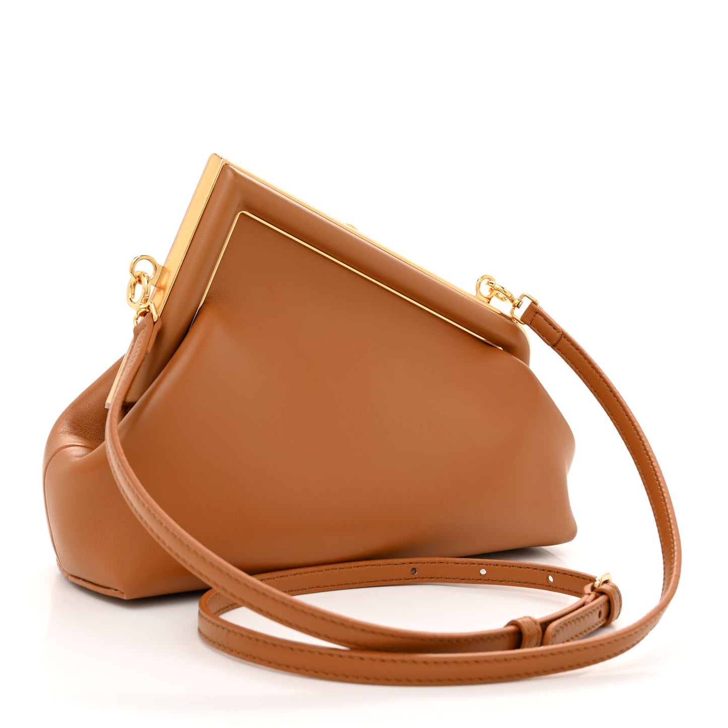 Shiny Nappa Small Fendi First Caramello