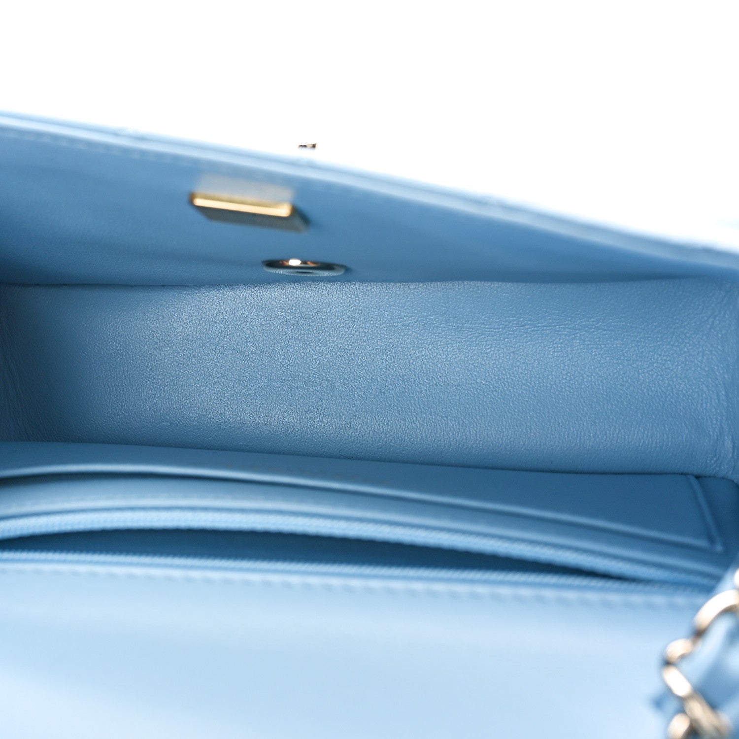 Chanel Lambskin Quilted Mini Rectangular Flap Light Blue 5 of 10