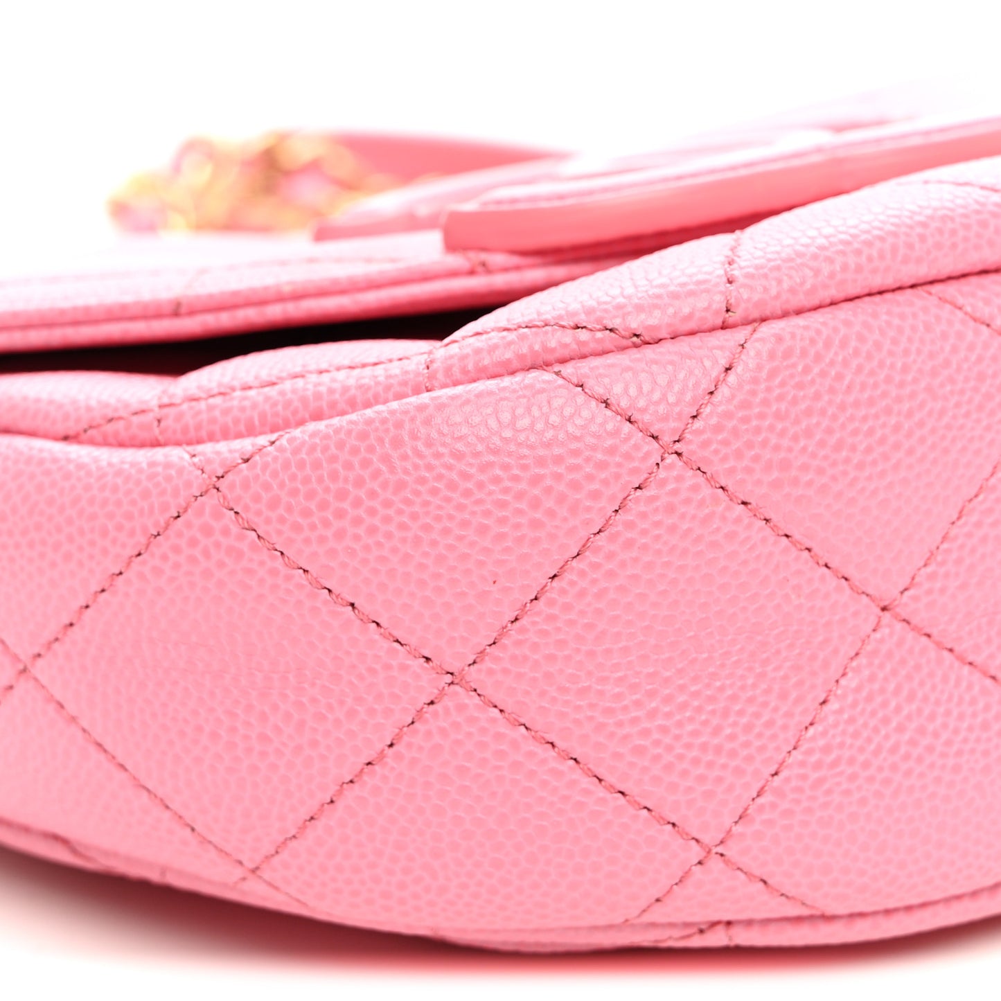Caviar Quilted Mini Messenger Flap Light Pink