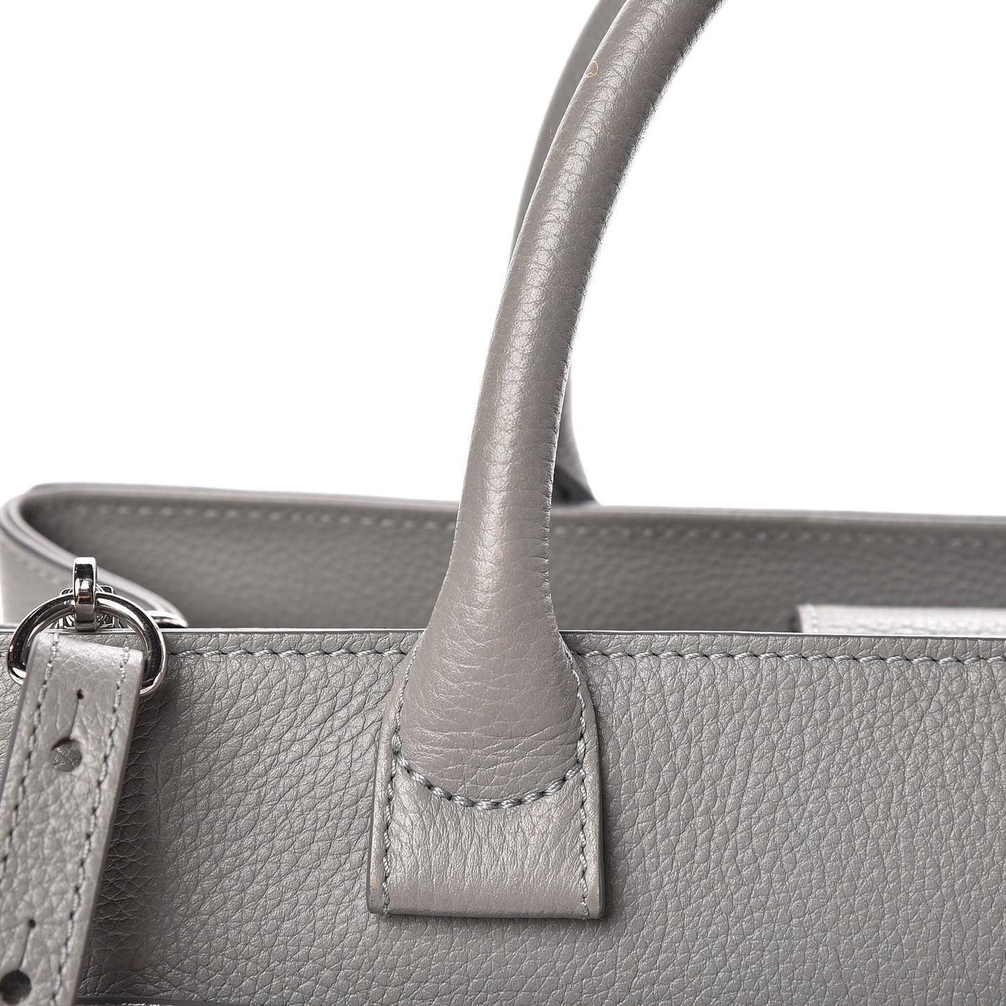 Grained Calfskin Small Neo Executive Shopper Tote Grey