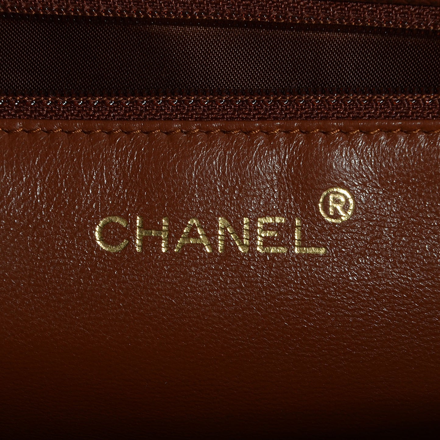 Metallic Caviar Quilted Shoulder Bag Brown