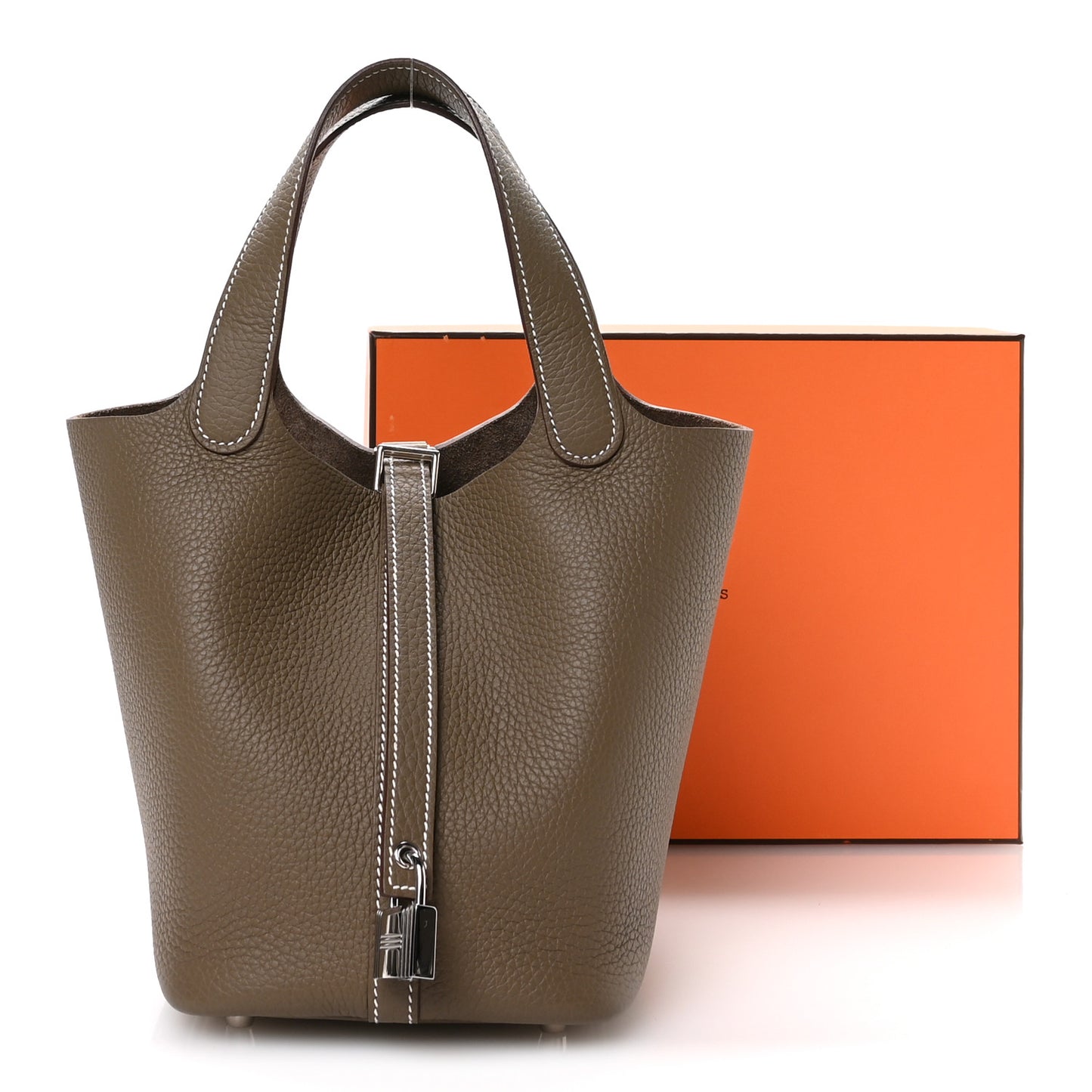 Taurillon Clemence Picotin Lock 18 PM Etoupe