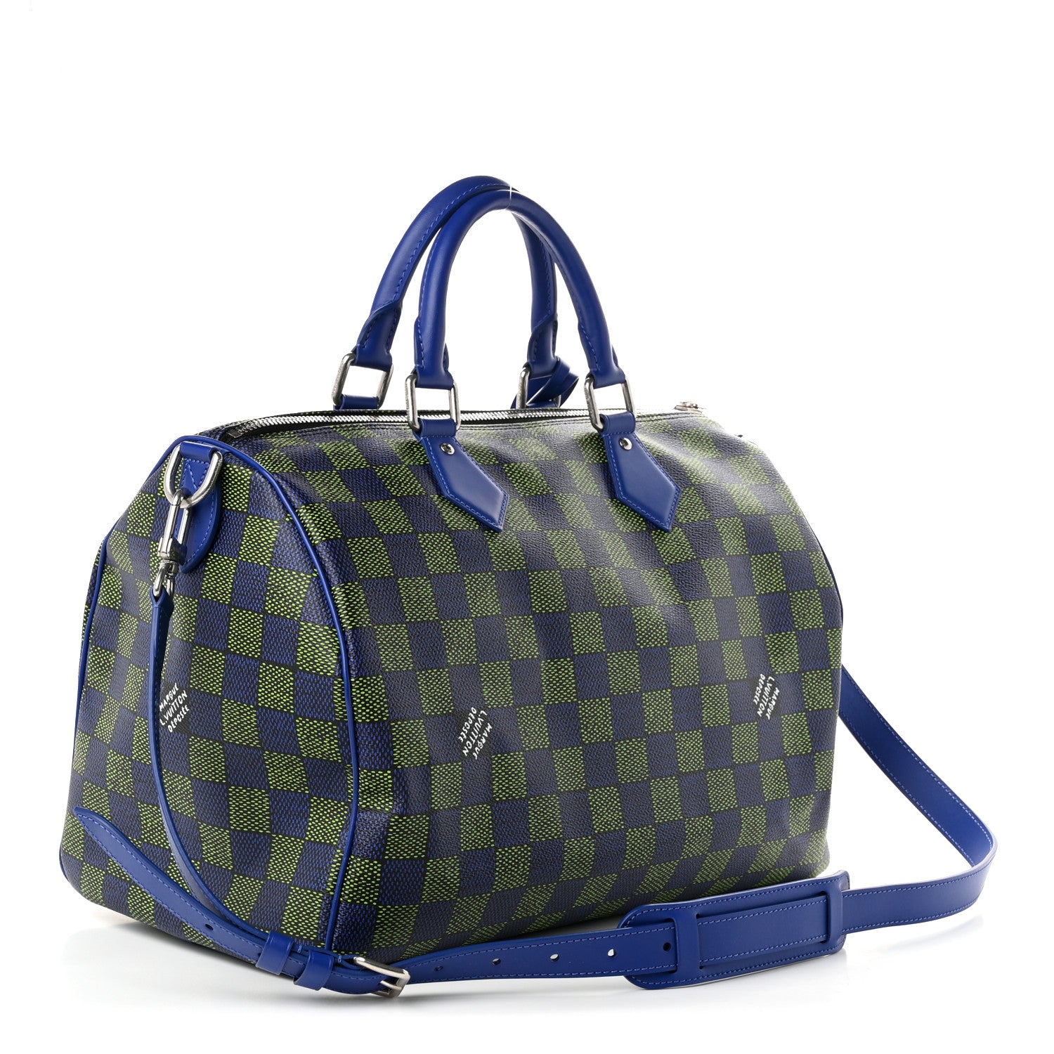 Louis Vuitton Damier Heritage Speedy Bandouliere 40 Blue Green 3 of 9