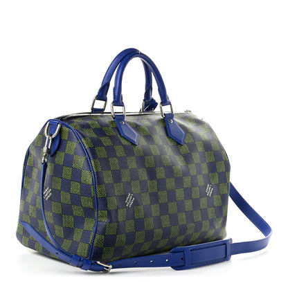 Louis Vuitton Damier Heritage Speedy Bandouliere 40 Blue Green 3 of 9