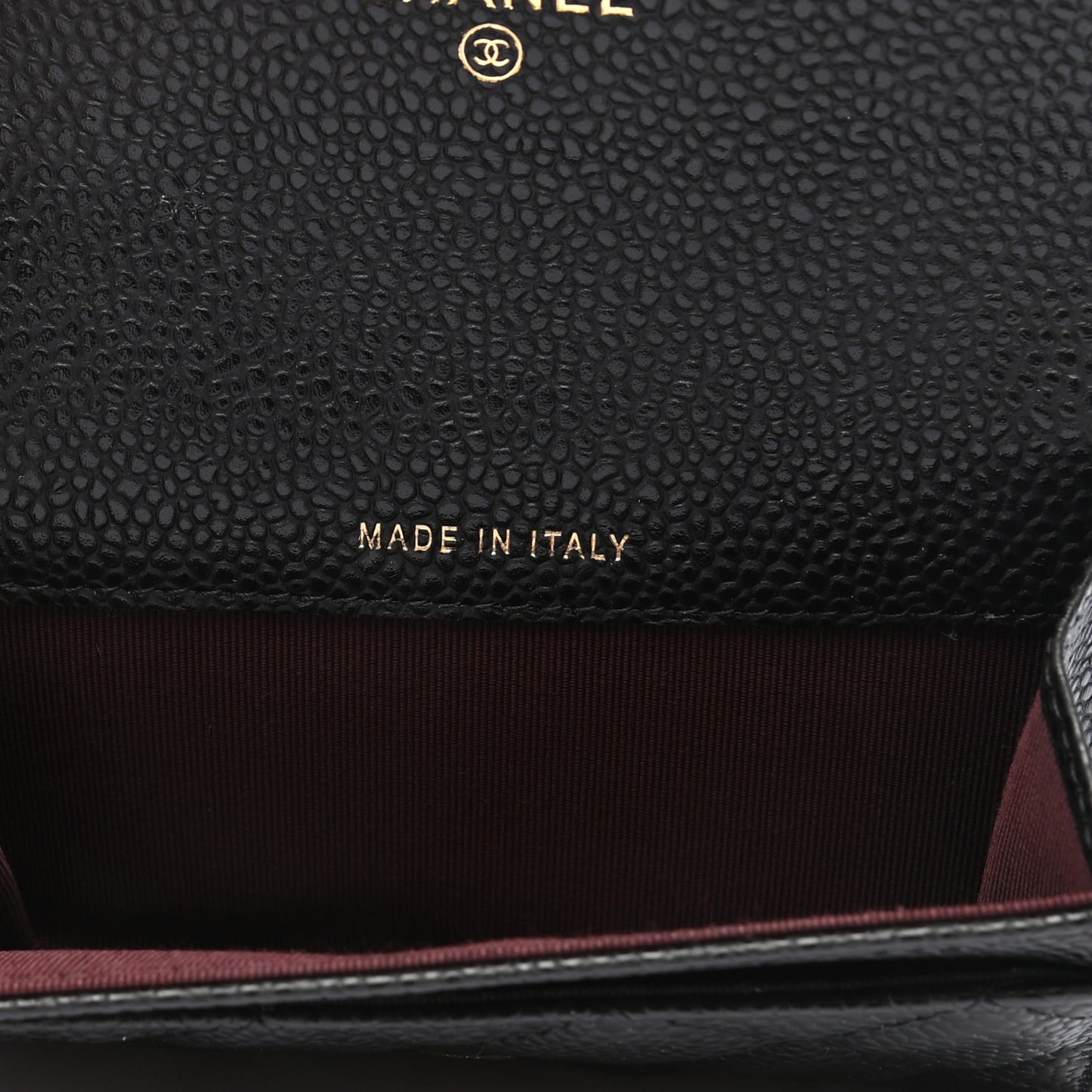 Caviar Quilted Flap Card Holder Wallet Black