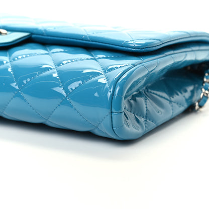 Chanel Patent Quilted Clutch with Chain Flap Blue 9 of 9