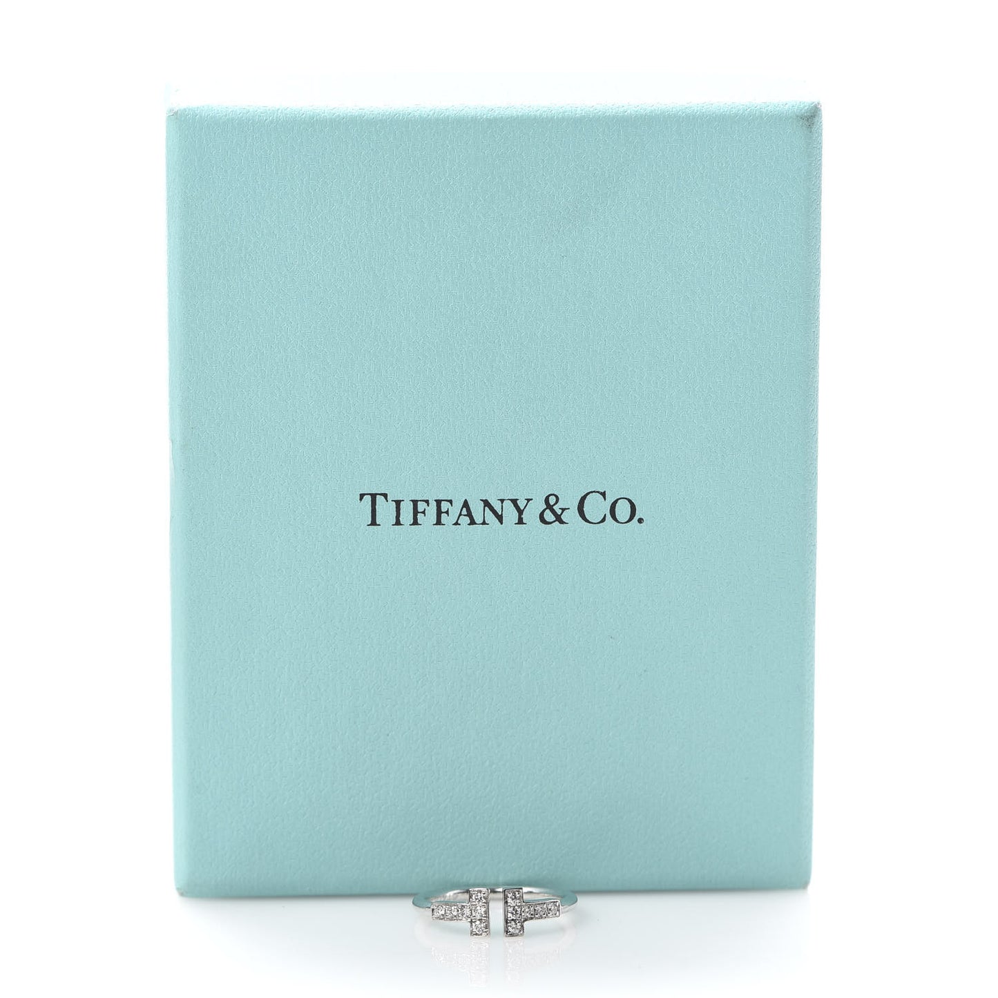 18K White Gold Diamond T Wire Ring 50 5.5