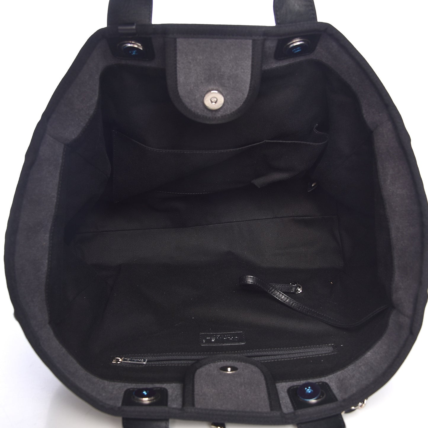 Canvas Sequin Large Deauville Tote Charcoal