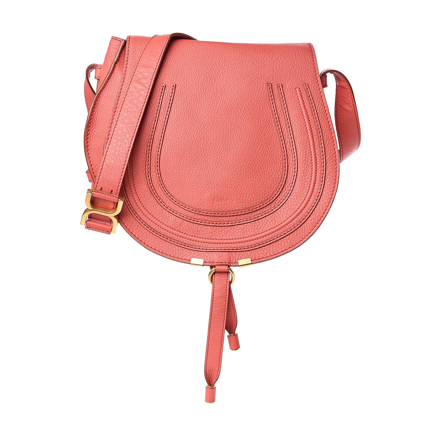 Calfskin Medium Marcie Round Crossbody Bag Paradise Pink