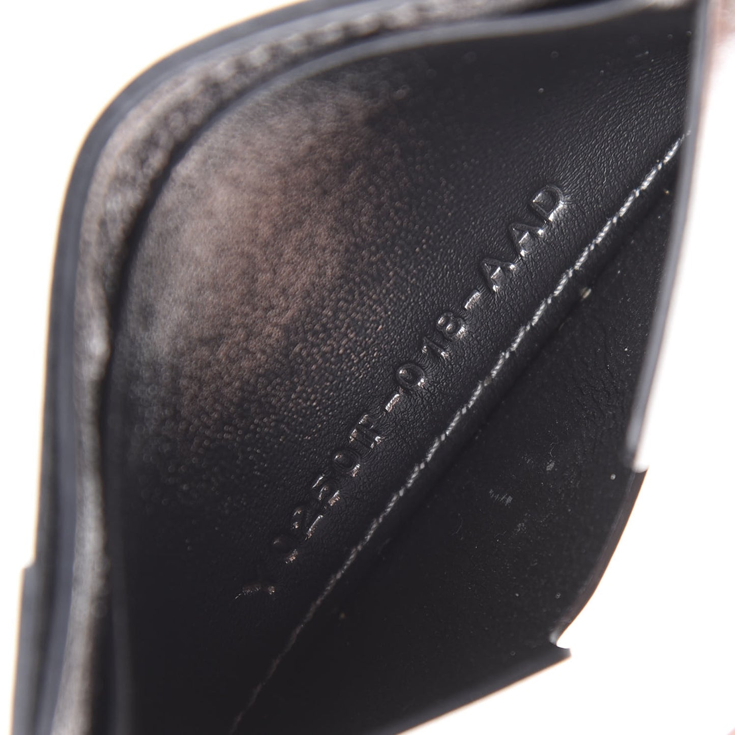 Metallic Calfskin Card Holder Silver