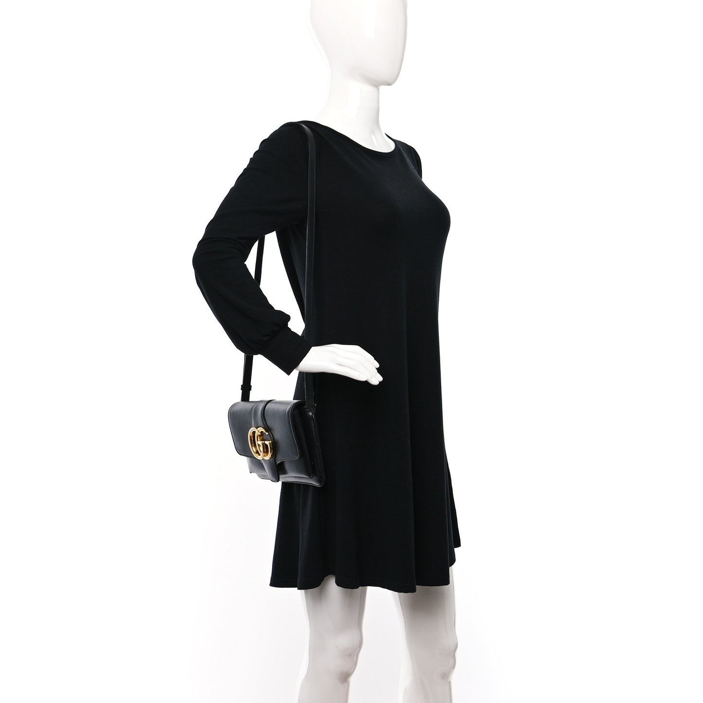 Vitello Palmellato Lux Small Arli Flap Shoulder Bag Black