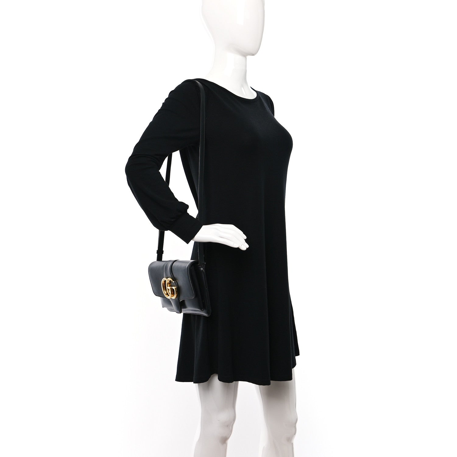 Gucci Vitello Palmellato Lux Small Arli Flap Shoulder Bag Black 2 of 11