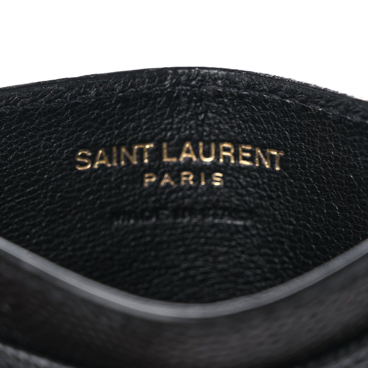 Saint Laurent Grain De Poudre Matelasse Chevron Monogram Credit Card Case Black 6 of 8