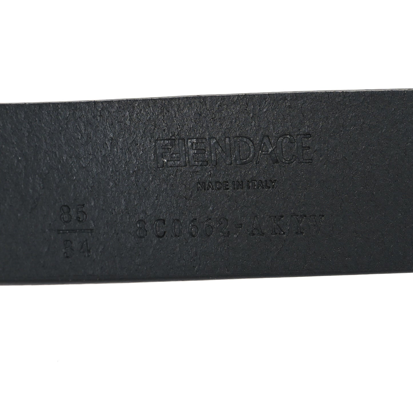 X FENDI Calfskin Fendace Logo Belt 85 34 Black