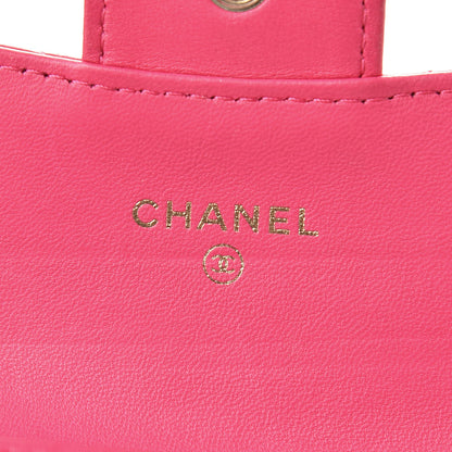 Chanel Lambskin Quilted Flap Card Holder Dark Pink 6 of 17