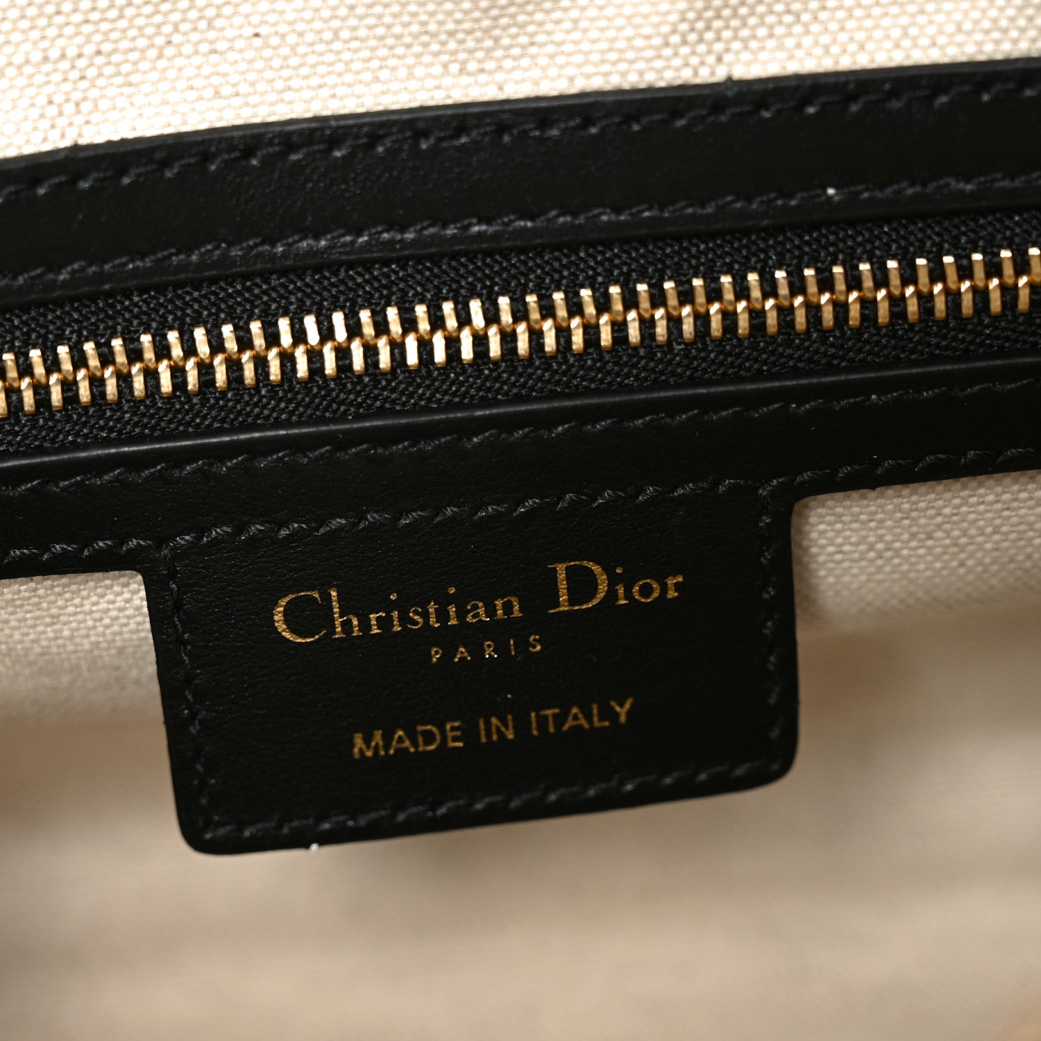 Christian Dior Calfskin Small Dior Vibe Zip Bowling Bag Black