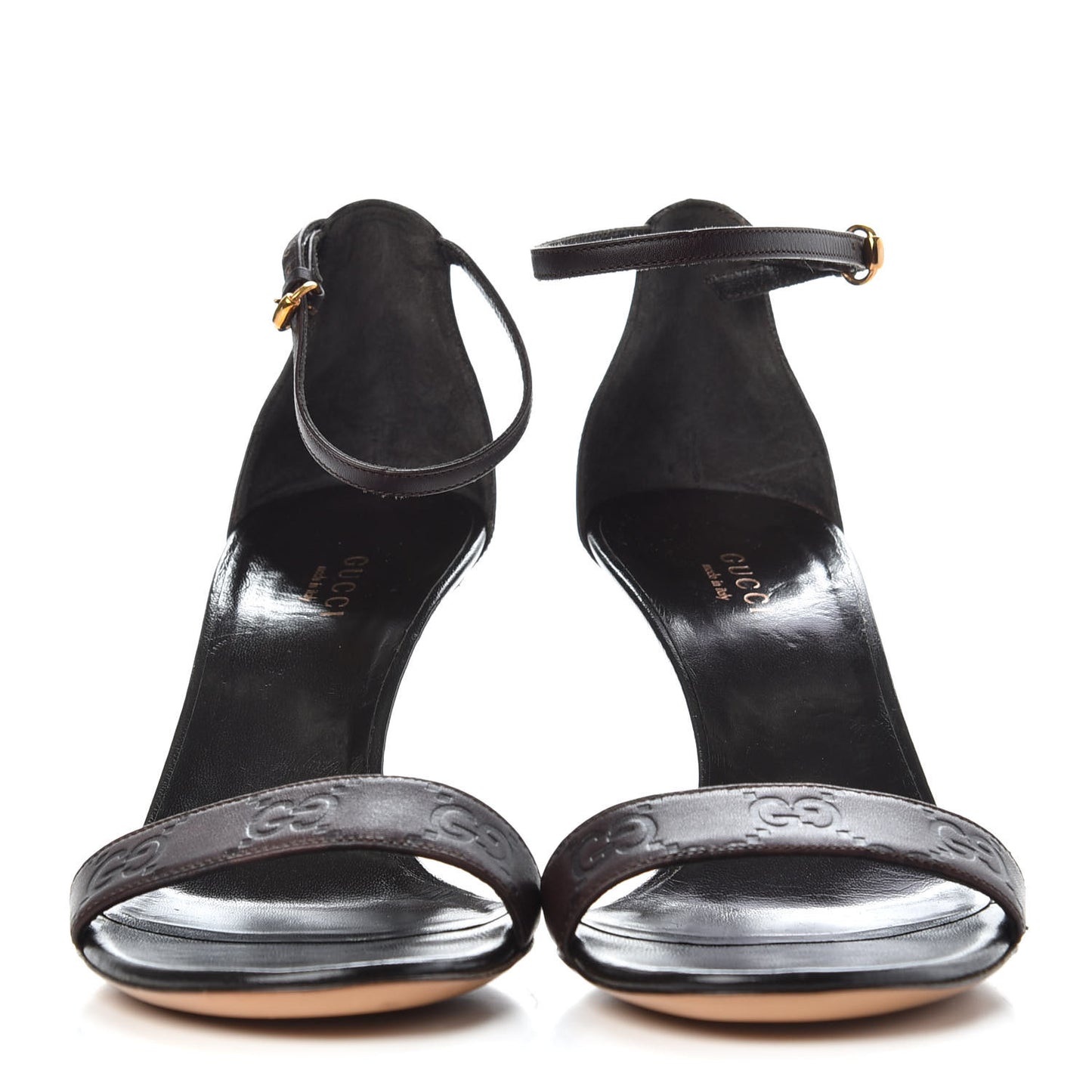 Guccissima Strappy Sandals 37 Dark Brown