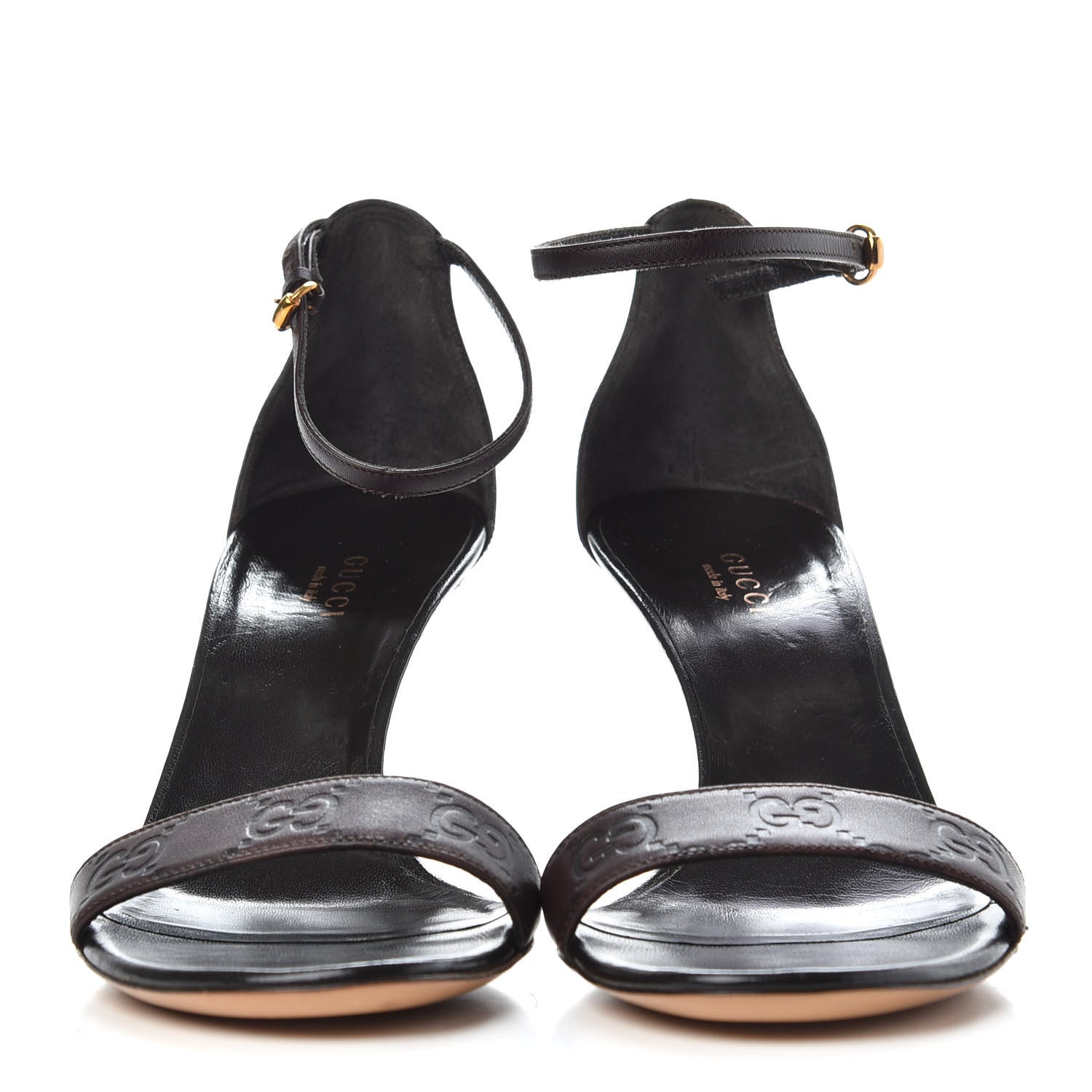 Gucci Guccissima Strappy Sandals 37 Dark Brown 2 of 9