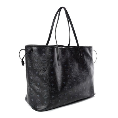 MCM Visetos Large Liz Reversible Shopper Tote Black 4 of 17