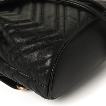 Gucci Calfskin Matelasse GG Marmont Flap Backpack Black 11 of 12