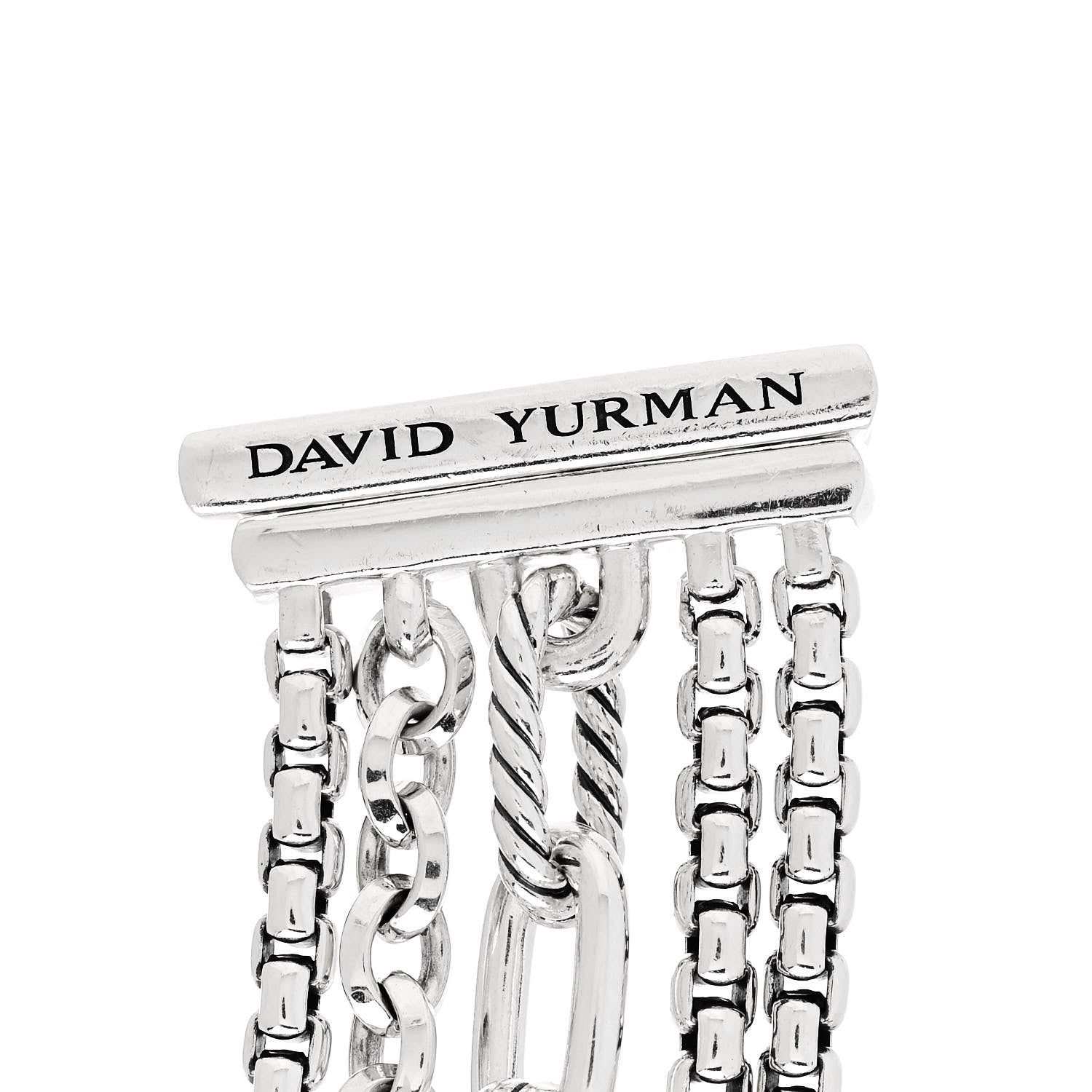 David Yurman Sterling Silver Multi Row Chain Bracelet 3 of 4