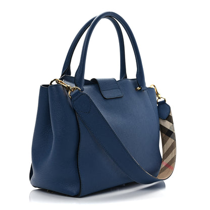 Burberry Soft Grain Calfskin Buckle Tote Steel Blue 3 of 11