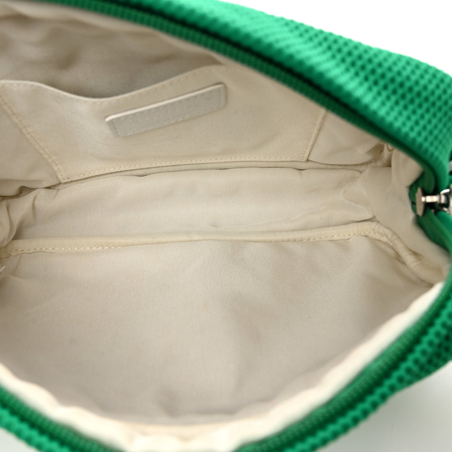 Mesh Fabric Quilted Camera Bag Green White