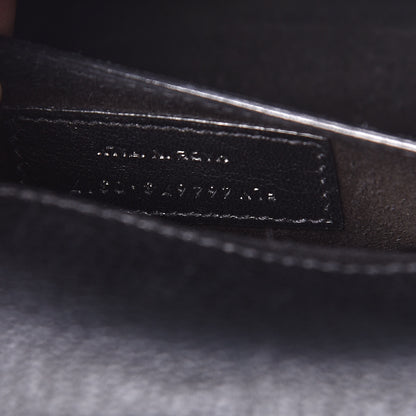 Saint Laurent Grained Calfskin Medium Monogram Sunset Satchel Black 7 of 11