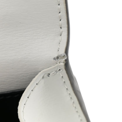 Saint Laurent New Aspen Calfskin Bi-Color Monogram Sunset Chain Wallet Black Dirty White 13 of 14