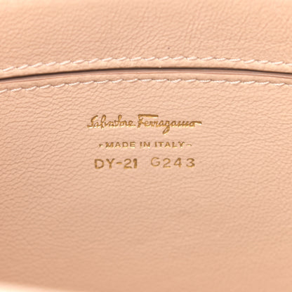 Salvatore Ferragamo Metallic Grained Calfskin Sofia Satchel Gold 9 of 11