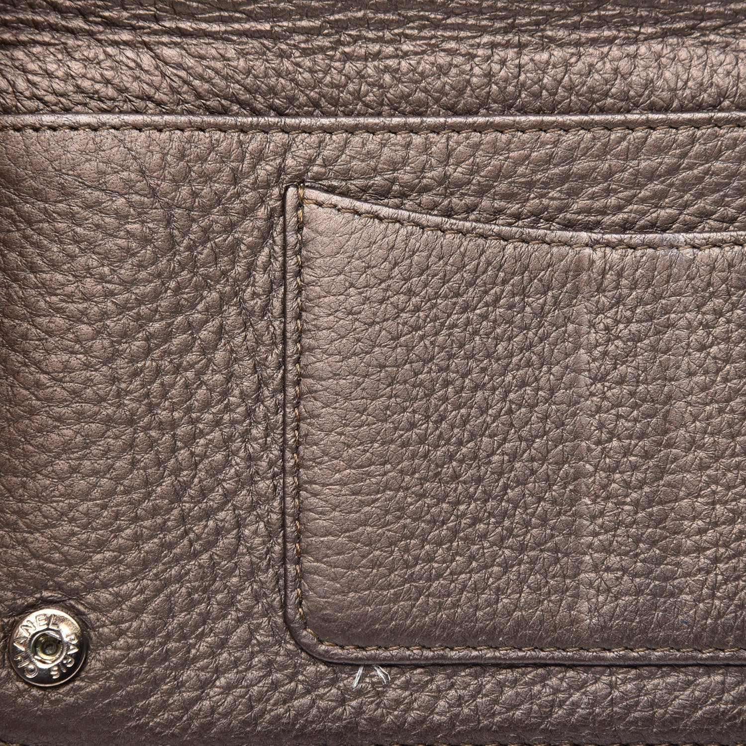 Chanel Metallic Calfskin Chain Zip Around Wallet Brown 9 of 14