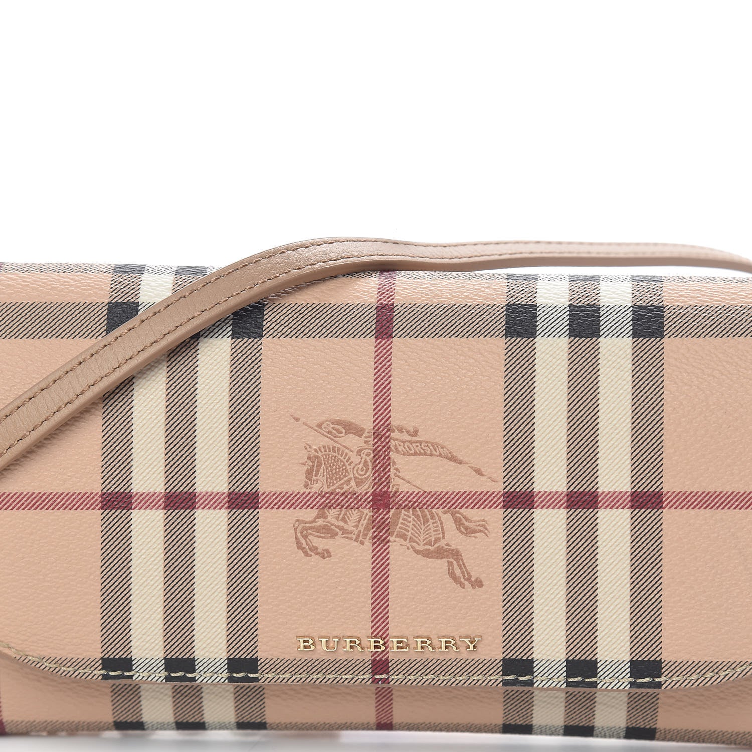 Burberry Haymarket Check Henley Wallet On Chain Mid Camel 11 of 11