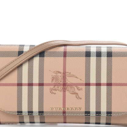 Burberry Haymarket Check Henley Wallet On Chain Mid Camel 11 of 11