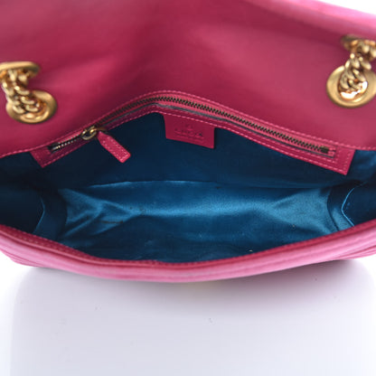 Gucci Velvet Matelasse Small GG Marmont Shoulder Bag Light Raspberry Rose 7 of 11