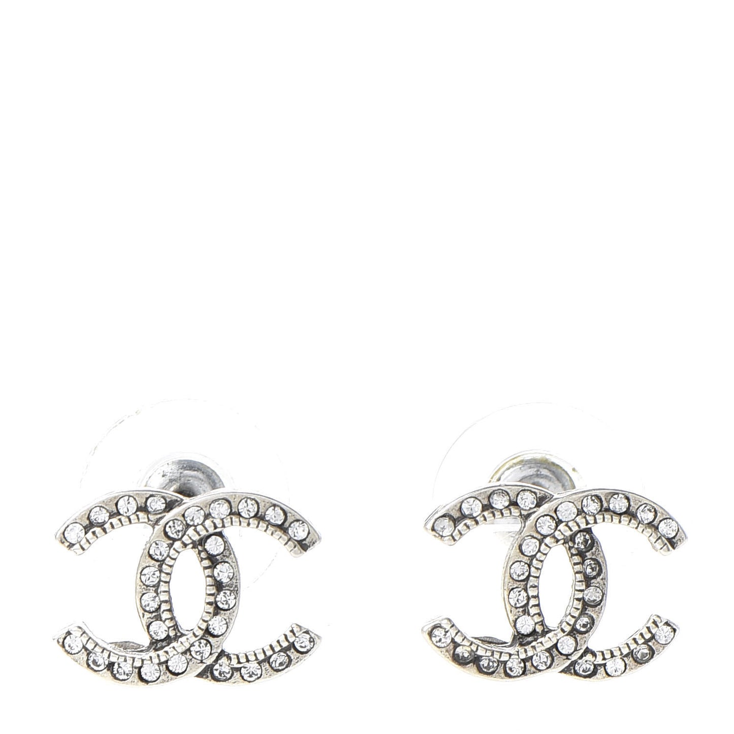 Crystal CC Earrings Silver
