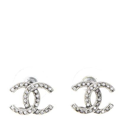 Chanel Crystal CC Earrings Silver 1 of 5