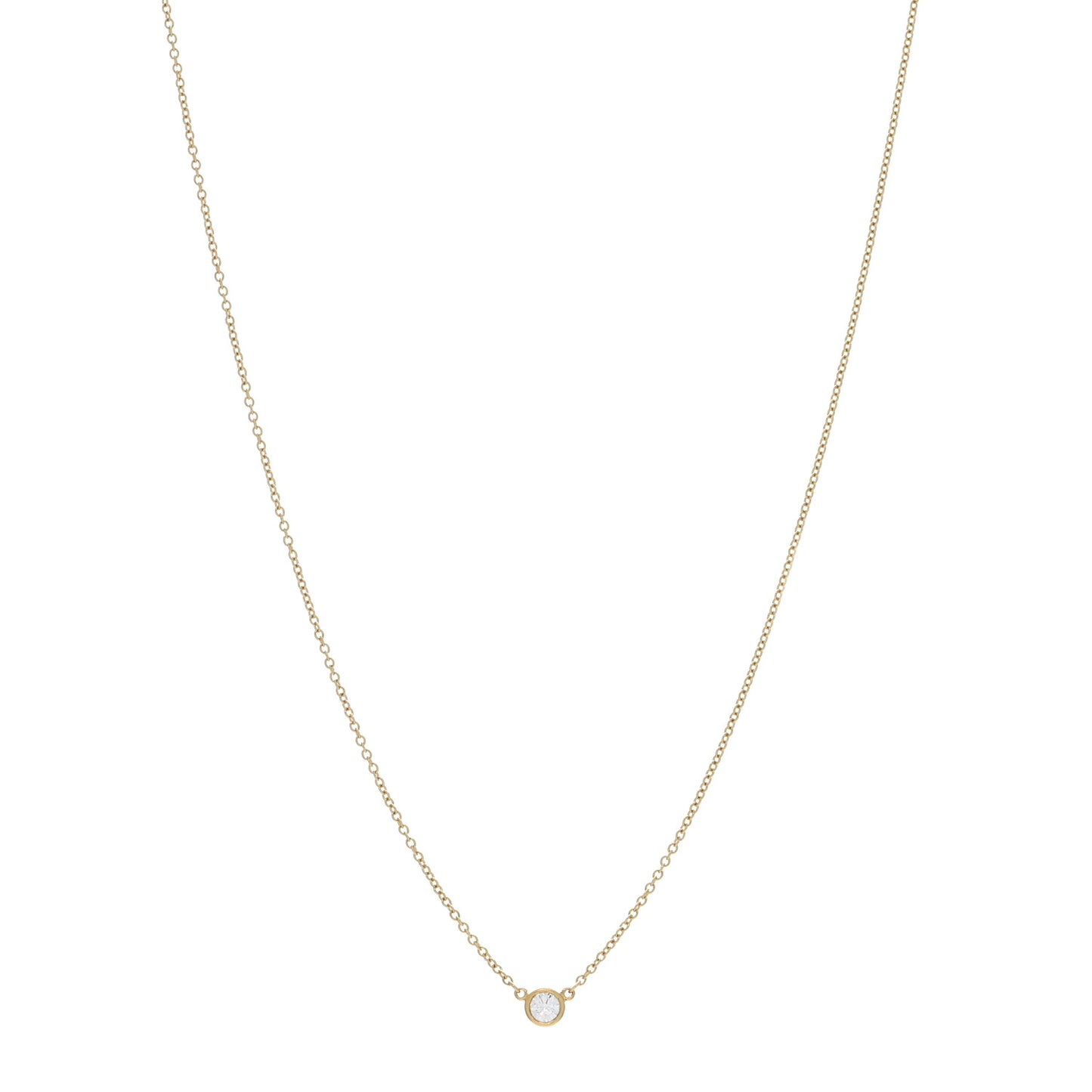 18K Yellow Gold Diamond .12ct Elsa Peretti Diamonds by the Yard Pendant Necklace