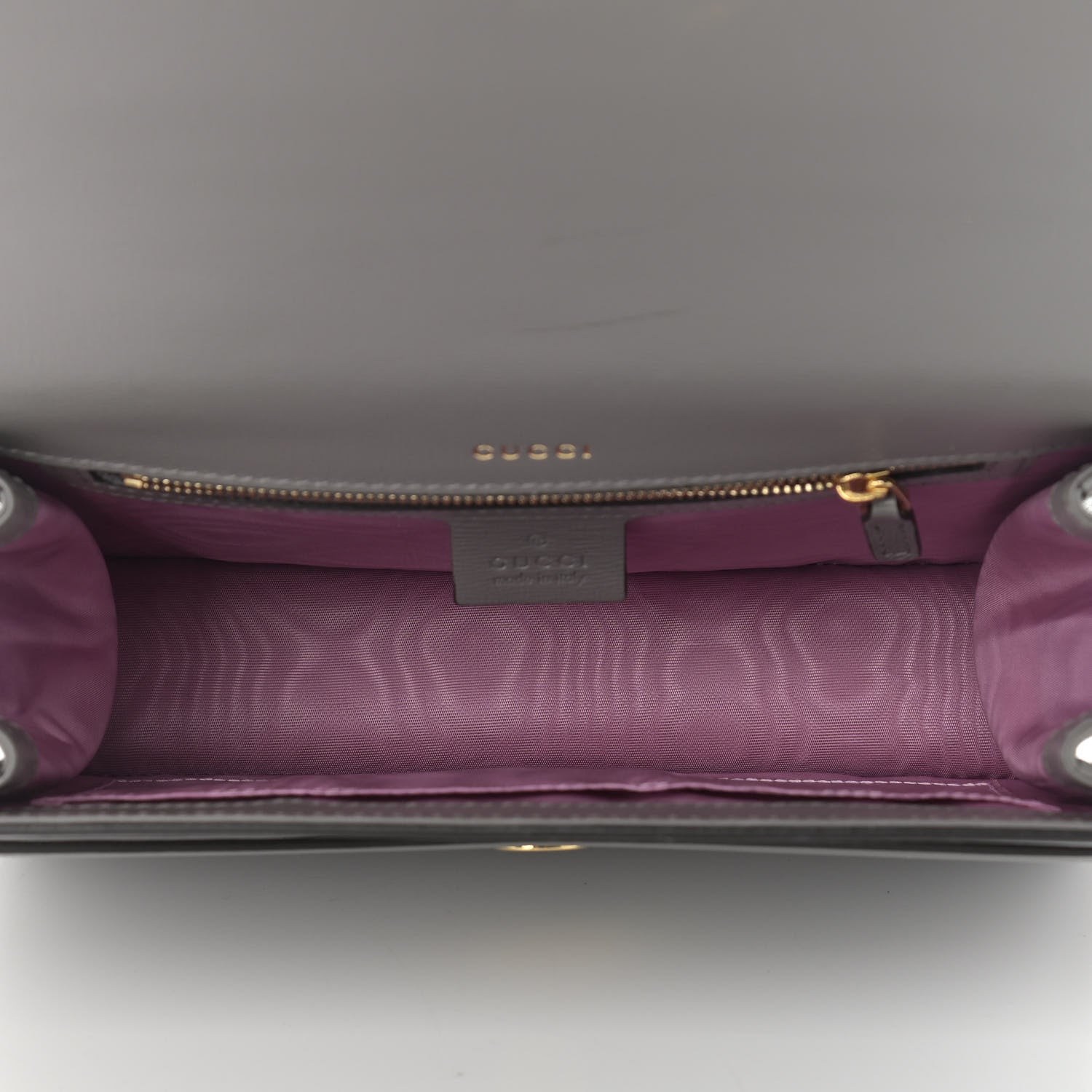Gucci Textured Calfskin Small Torchon GG Ring Shoulder Bag Dusty Grey 5 of 11