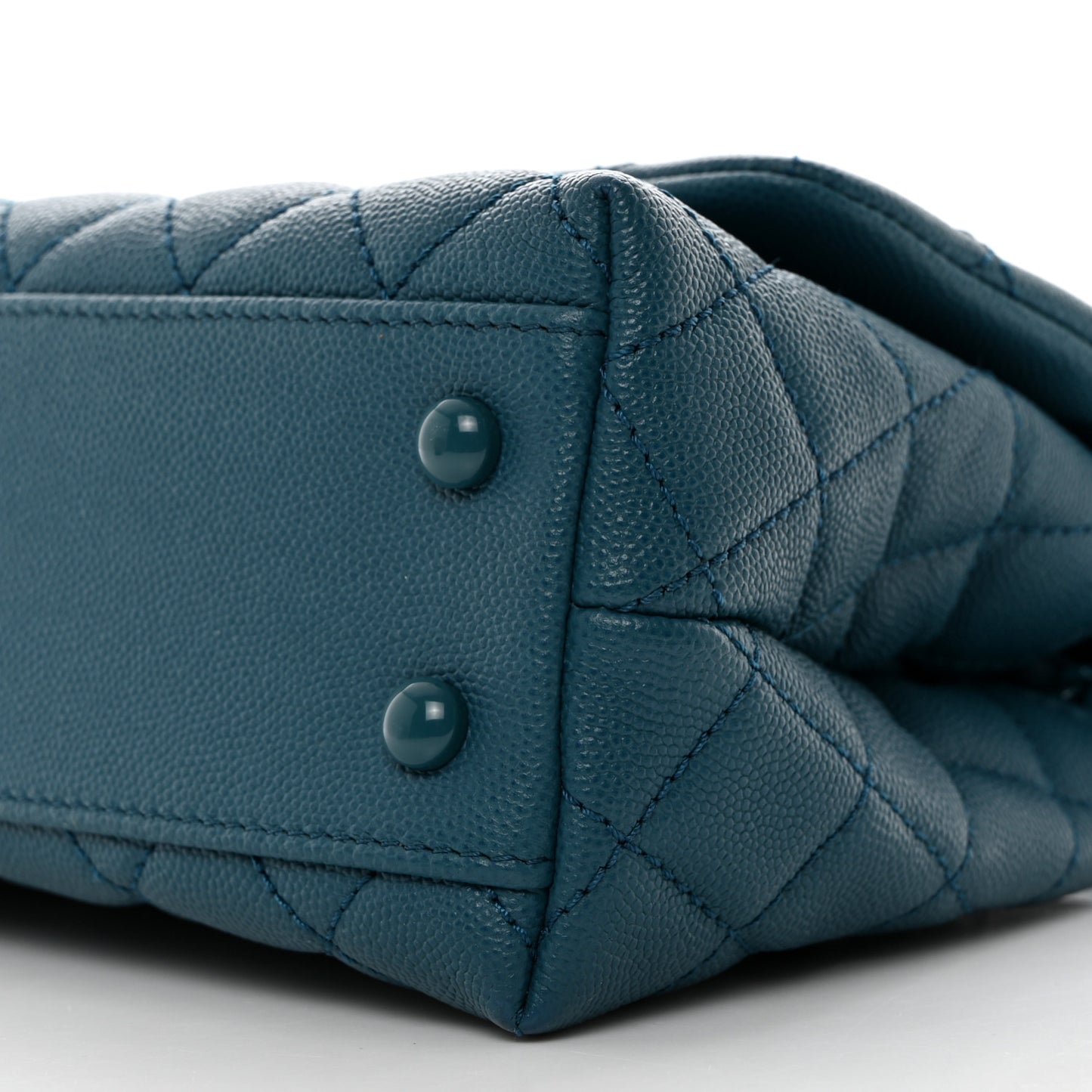 Caviar Quilted Incognito Mini Coco Handle Flap Dark Turquoise