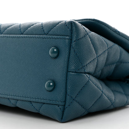 Chanel Caviar Quilted Incognito Mini Coco Handle Flap Dark Turquoise 10 of 10