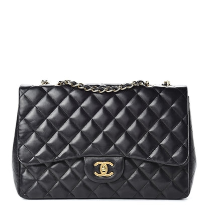 Chanel Lambskin Quilted Jumbo Single Flap Black 1 of 17