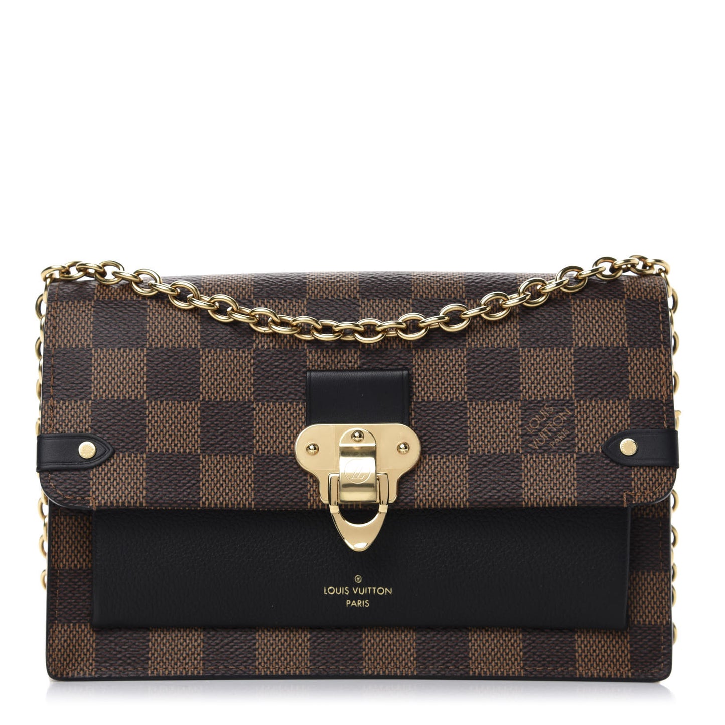 Damier Ebene Vavin Chain Wallet Black