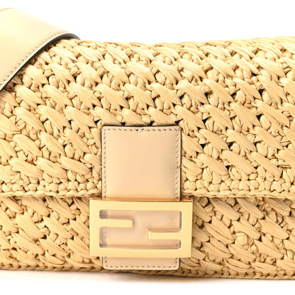 Fendi Raffia Effect Woven Baguette Natural 7 of 9
