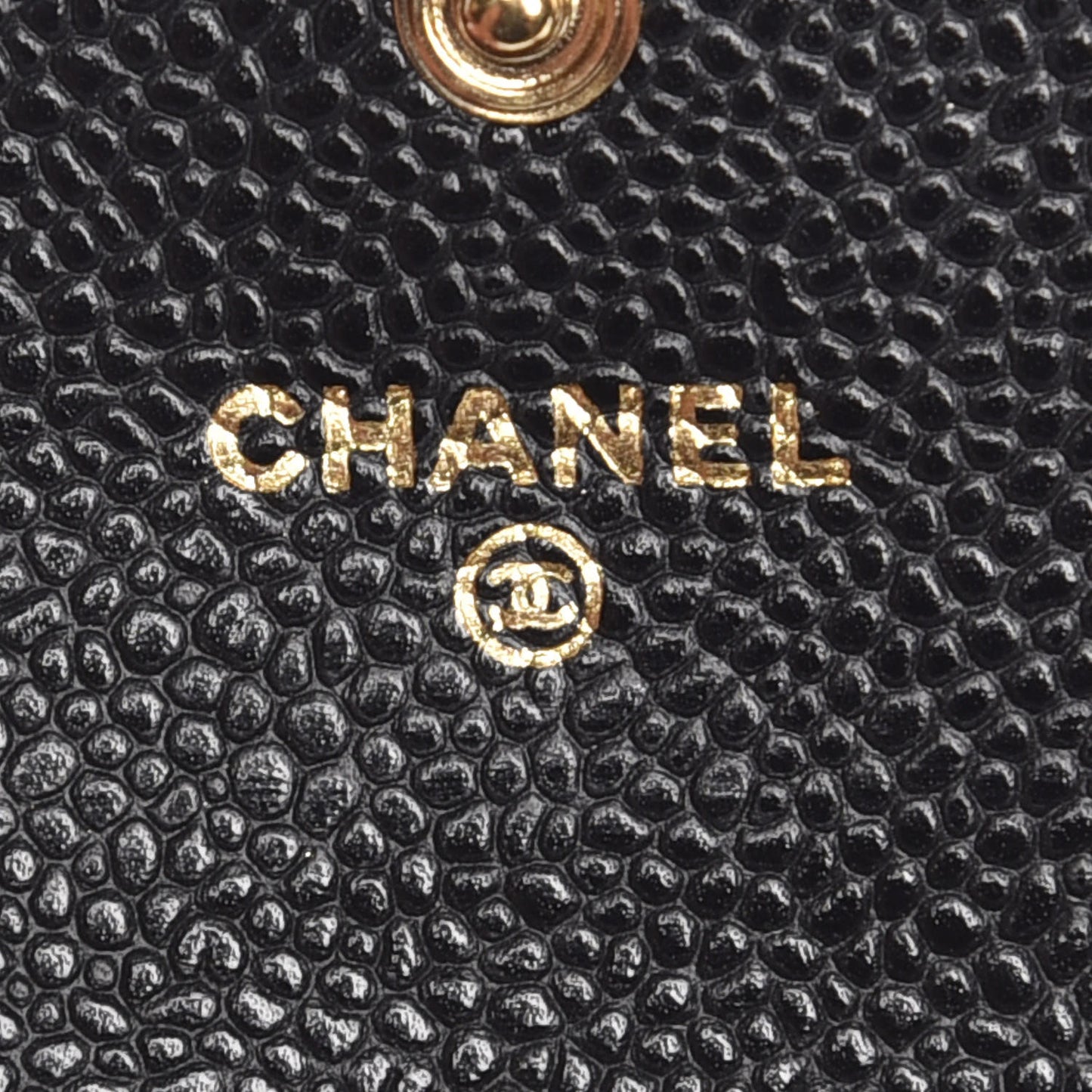 Caviar Quilted Flap Card Holder Black