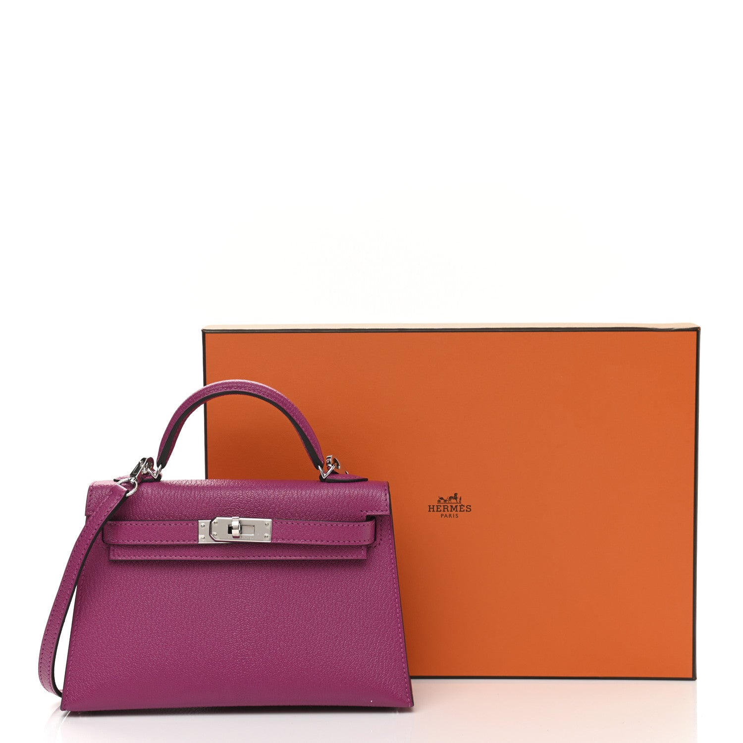 Hermes Chevre Mysore Mini Kelly Sellier 20 Rose Pourpre 13 of 13