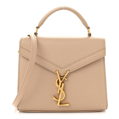 Saint Laurent Grain de Poudre Mini Classic Monogram Cassandra Top Handle Beige 1 of 11