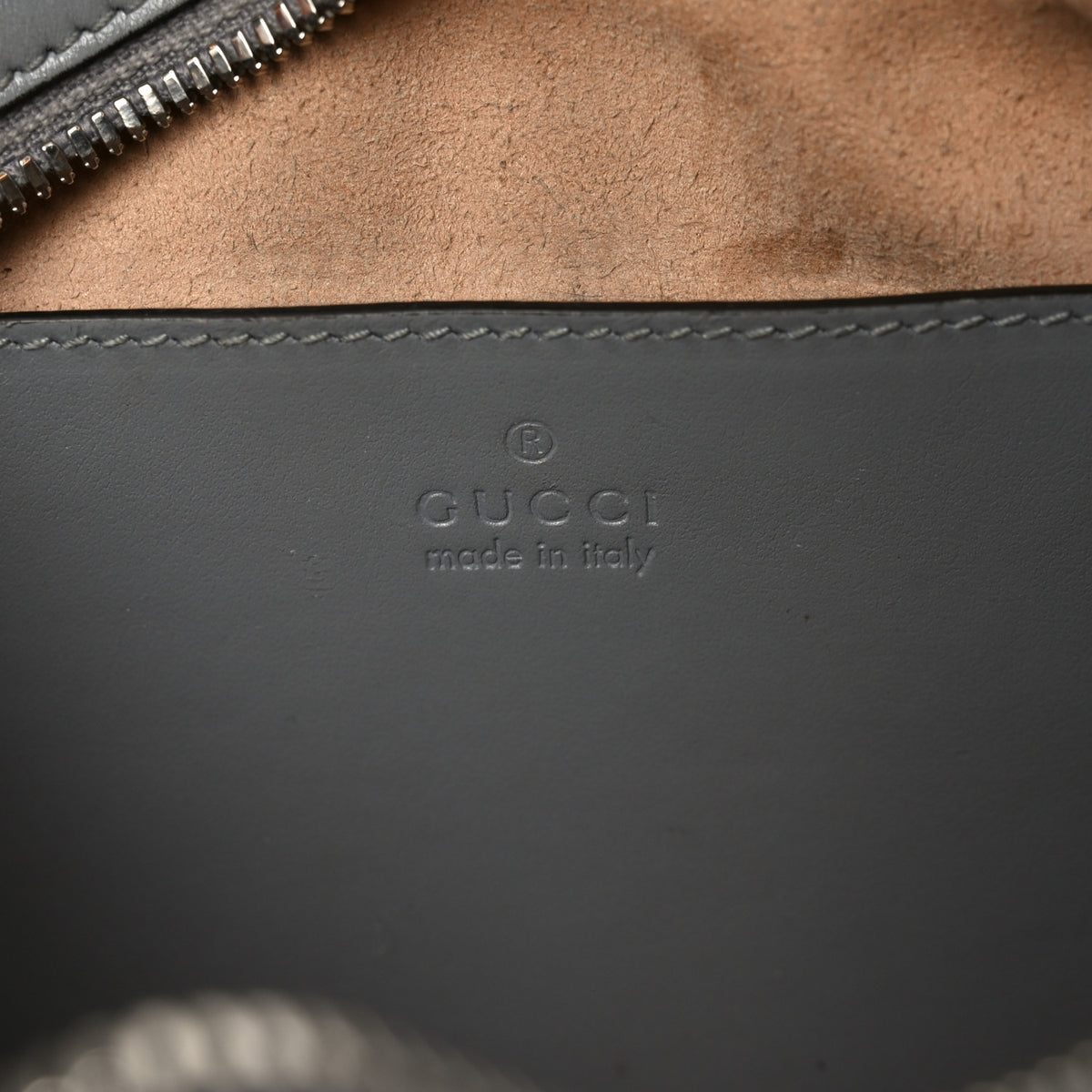 Gucci Calfskin Matelasse Aria Small GG Marmont Chain Shoulder Bag Deep Grey 6 of 11